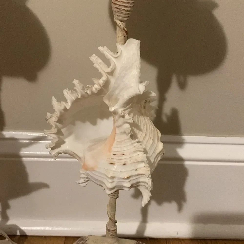 Vintage seashell candle holders set of 2